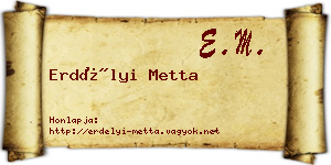 Erdélyi Metta névjegykártya